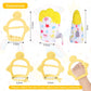 Vicloon Silicone Teething Mitt, 2Pcs Baby Teething Mitten, Baby Teething Toy with Adjustable Strap, Crinkle Sound and Textured,