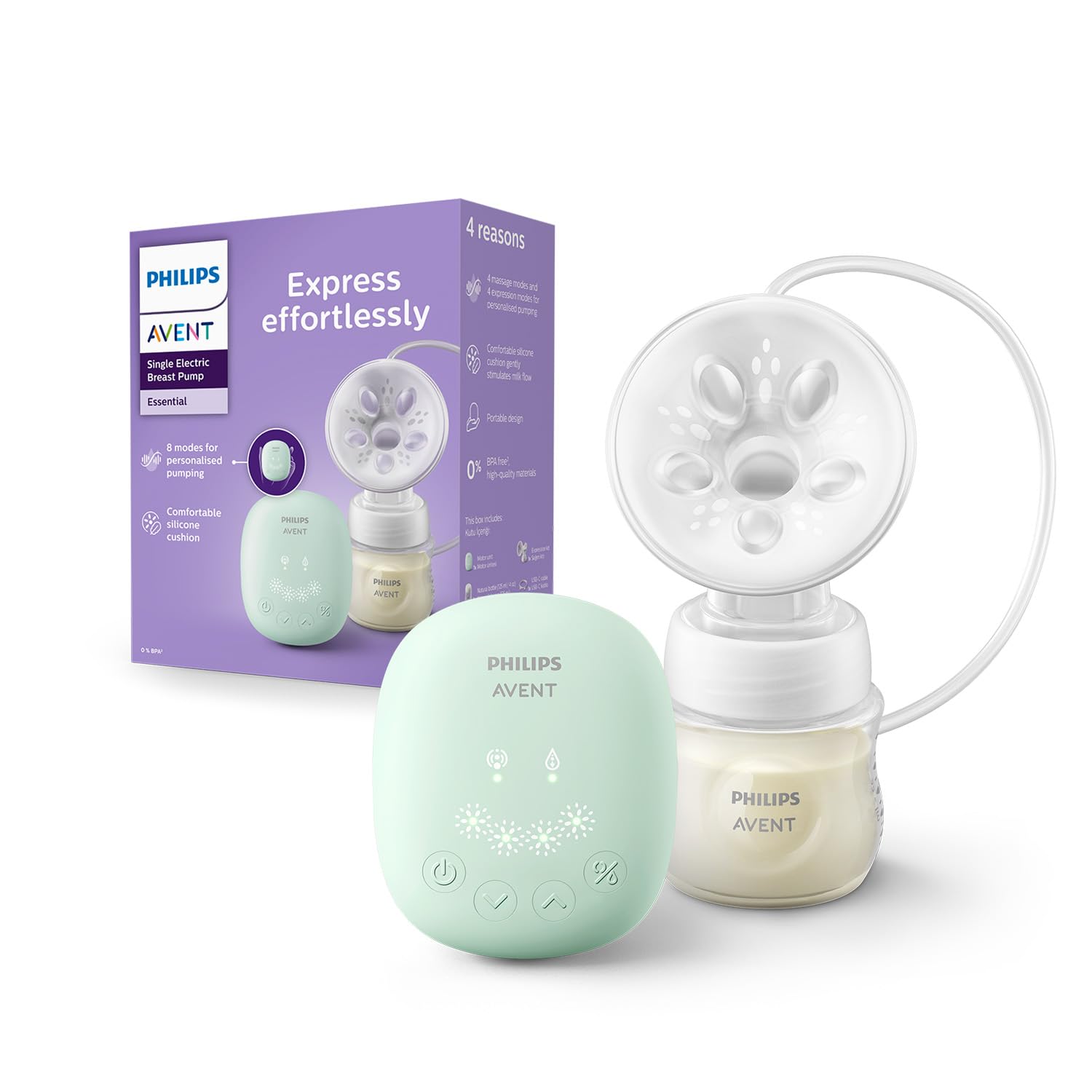 Philips Avent Portable Electric Breast Pump | No.1 Brand Recommended By Moms Worldwide | Soft Adaptive Silicon Cushion | One Siz