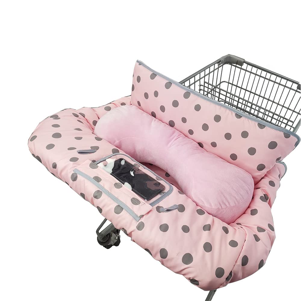 Dodo Nici Shopping Cart Cover For Baby/Toddler With Pillow, Cozy High Chair Cover, Pink