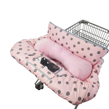 Dodo Nici Shopping Cart Cover For Baby/Toddler With Pillow, Cozy High Chair Cover, Pink