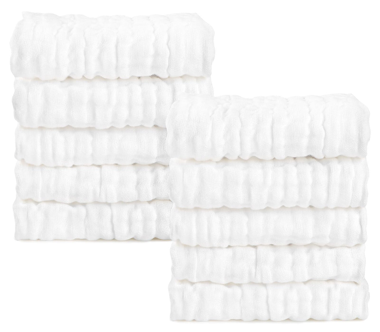 Aidea Baby Washcloths And Burp Cloths, Absorbent Cotton Muslin Baby Towels, Large Soft Breathable Newborn Essentials For Boys An