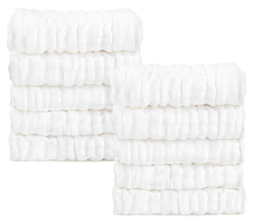 Aidea Baby Washcloths And Burp Cloths, Absorbent Cotton Muslin Baby Towels, Large Soft Breathable Newborn Essentials For Boys An