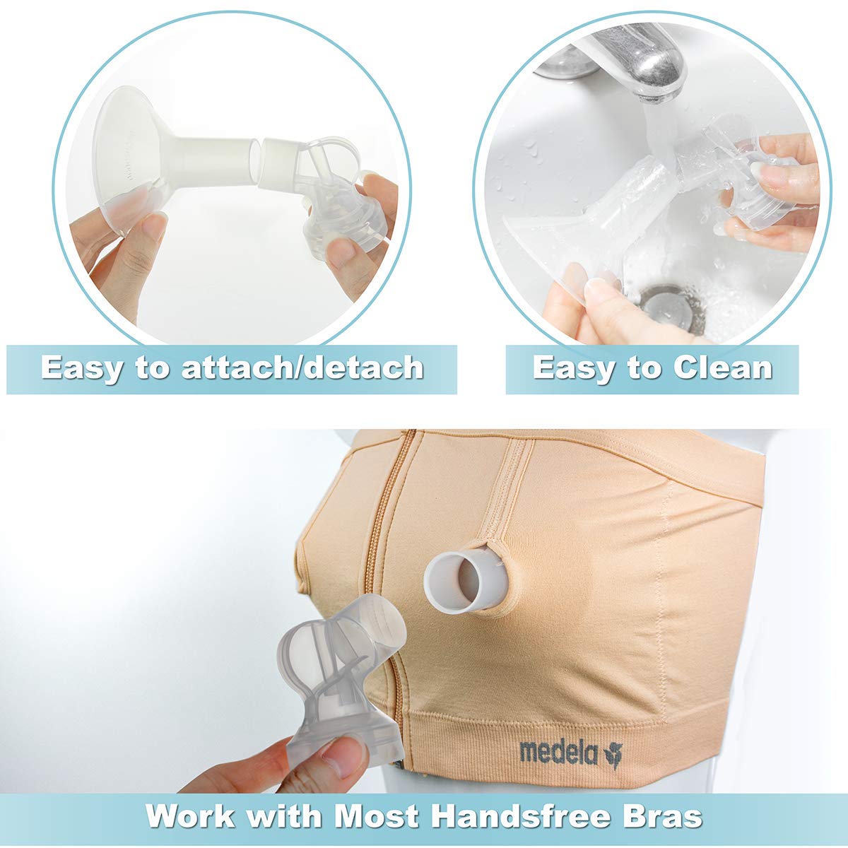 Nenesupply Pump Parts with 17mm Flanges Compatible with Medela Pump in Style Breastpump Not Original Medela Pump Parts Include C