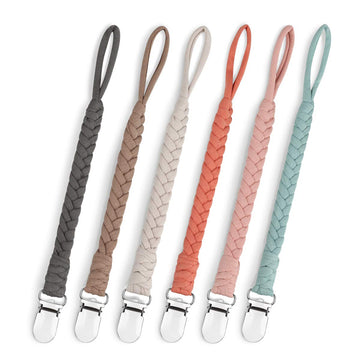 Pacifier Clip For Boys And Girls, Handmade Braided Cotton Baby Pacifier Holder Leash Smoother Clip Fits All Pacifiers Modern Uni