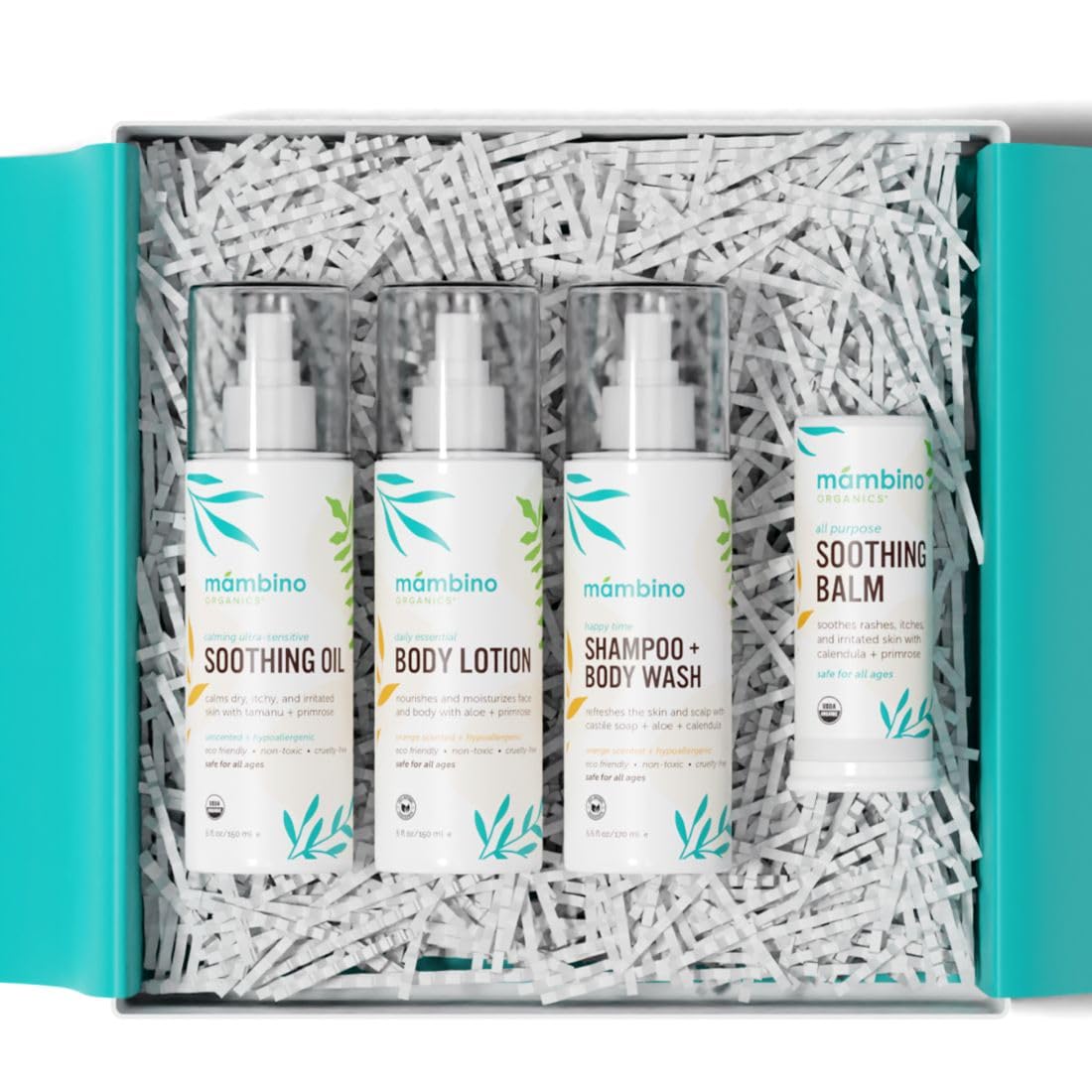 Mambino Organics Baby Arrival Essential Care Gift Set - New & Improved - Cruelty Free, Vegan & Non-Gmo 4Pc Set - Shampoo, Lotion