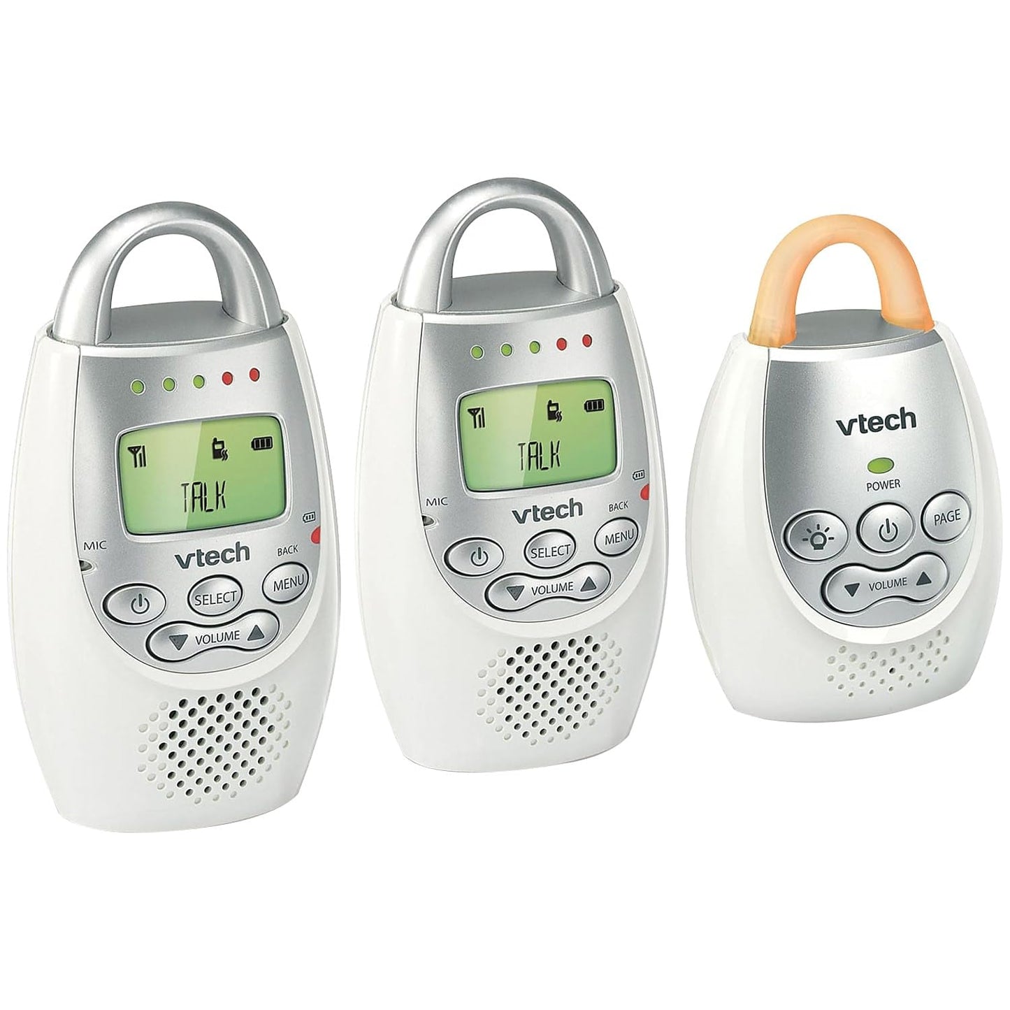 Vtech Dm221-2 Audio Baby Monitor With Up To 1,000 Ft Of Range, Vibrating Sound-Alert, Talk Back Intercom, Night Light Loop & Two