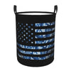Pevtufa Navy Camouflage American Flag Foldable Laundry Basket Organizer,Fabric Clothes Toy Storage Basket Nursery Hamper Storage