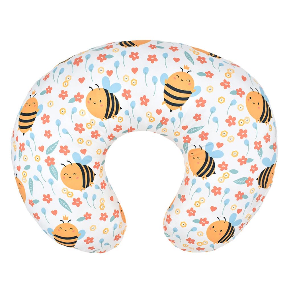 Bxuanw Nursing Pillow Cover Stretchy Pillow Slipcovers For Breastfeeding Moms Two-Sided Design (Bee Combination)