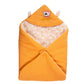 NAMAN Fleece Newborn Printed Hooded Baby Blanket for BabiesOrange