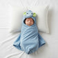 Milkymoon kids Baby Hooded Fleece Towel 35 x 35 in, Elephant, Blue