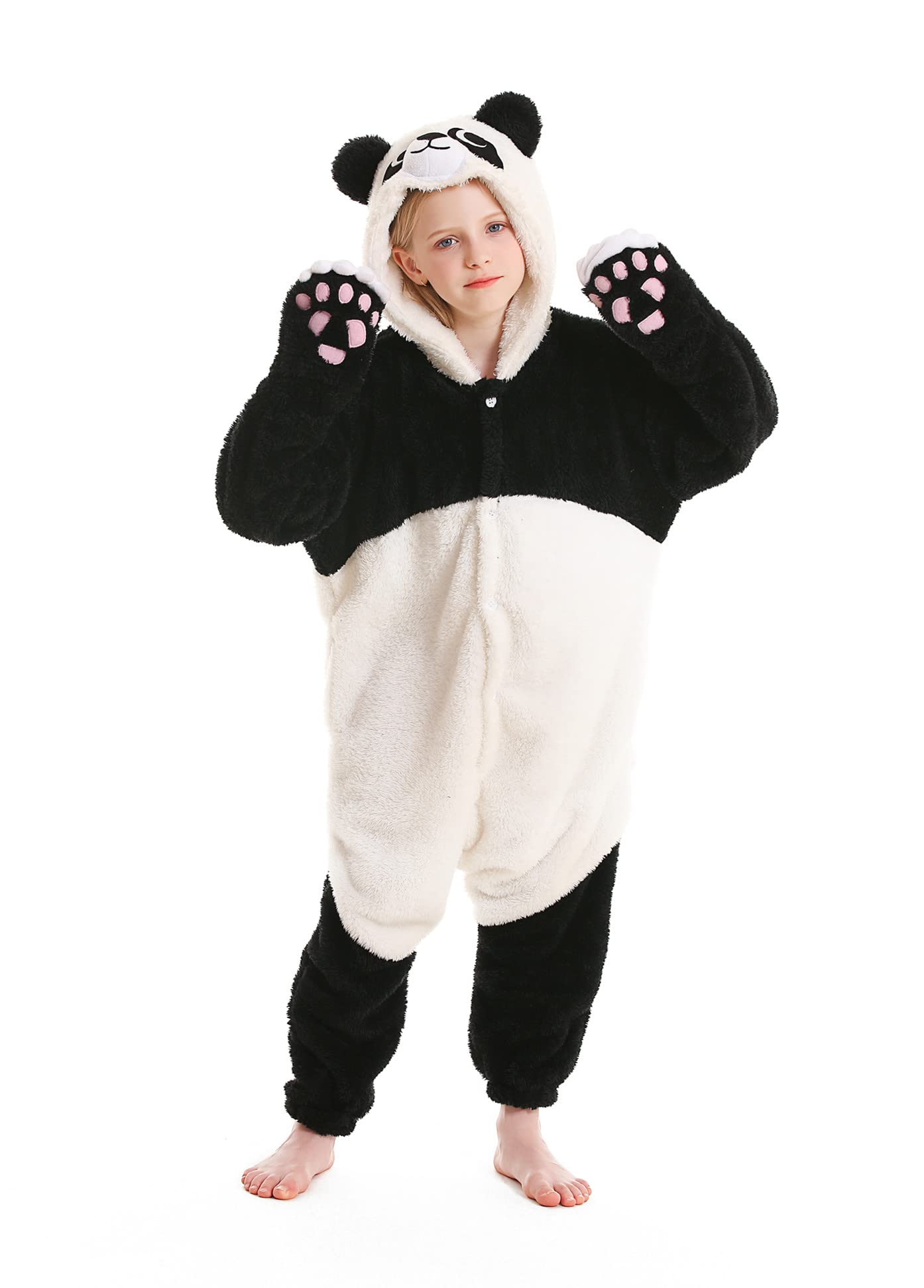 CuteOn Panda Onesie for Girls Boys Animal Costume Halloween Christmas for Height 130cm