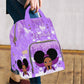 Artsadd Custom Baby Bag Large Nappy Bag For Mom, Purple Glitter Handbags Personalized Name Diaper Backpack With Stroller Straps