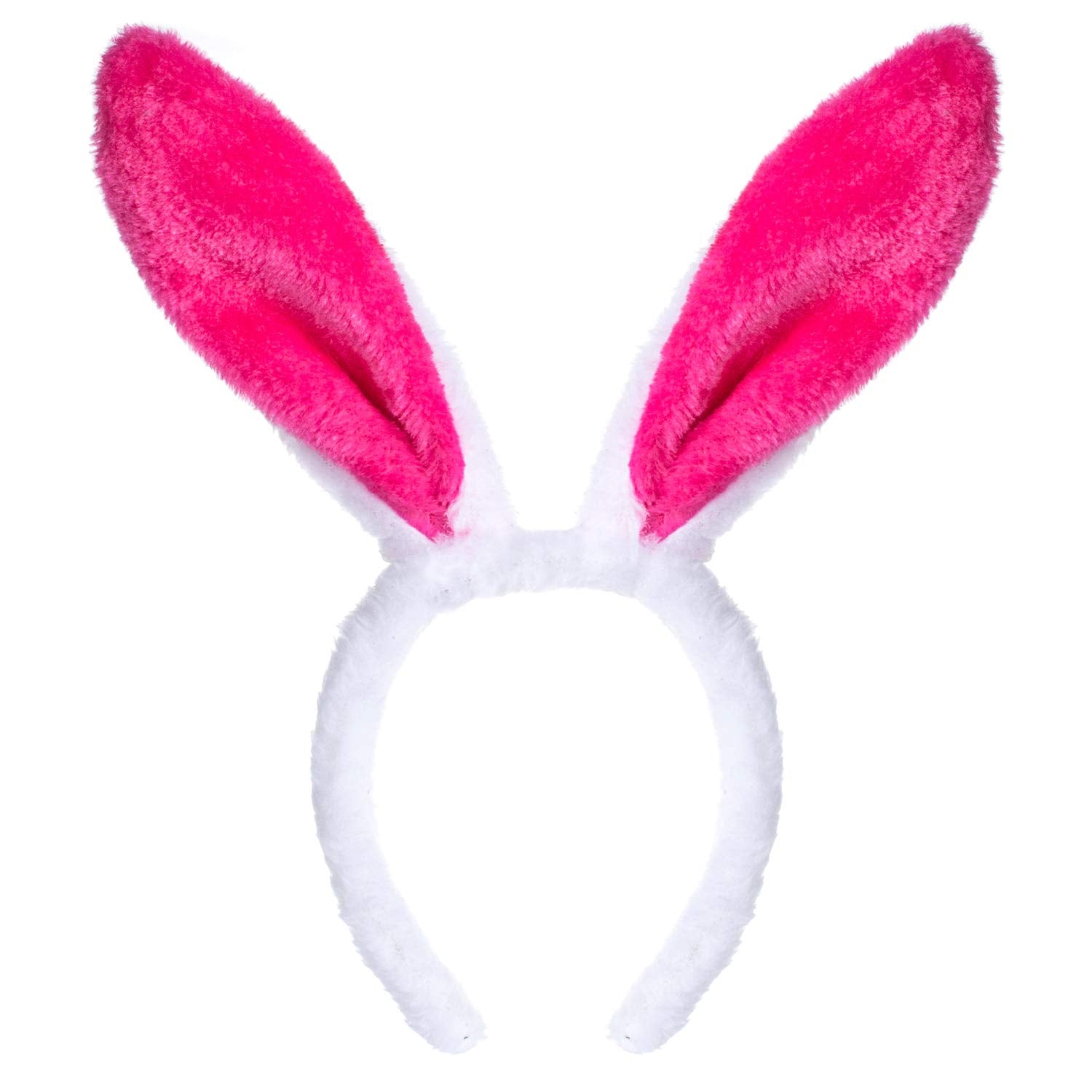 Cute Soft Touch Bunny Ears Headband Christmas Rabbit Ears Headband Gift For Children Kids Girls (Rose Red)