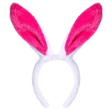 Cute Soft Touch Bunny Ears Headband Christmas Rabbit Ears Headband Gift For Children Kids Girls (Rose Red)