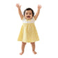 Koshmosh Cotton Baby Girl Dress With Cute Bow I Stylish Gingham Baby Frock I Soft MulmulLined Girl Outfit By KoshmoshYellow12