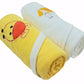 First Kick Baby Cotton Bath Towels New Born Combo Pack Of Hooded Soft Wrapping Towel Pack Of 2(70 Cm X 66 Cm) Set Of 2, White
