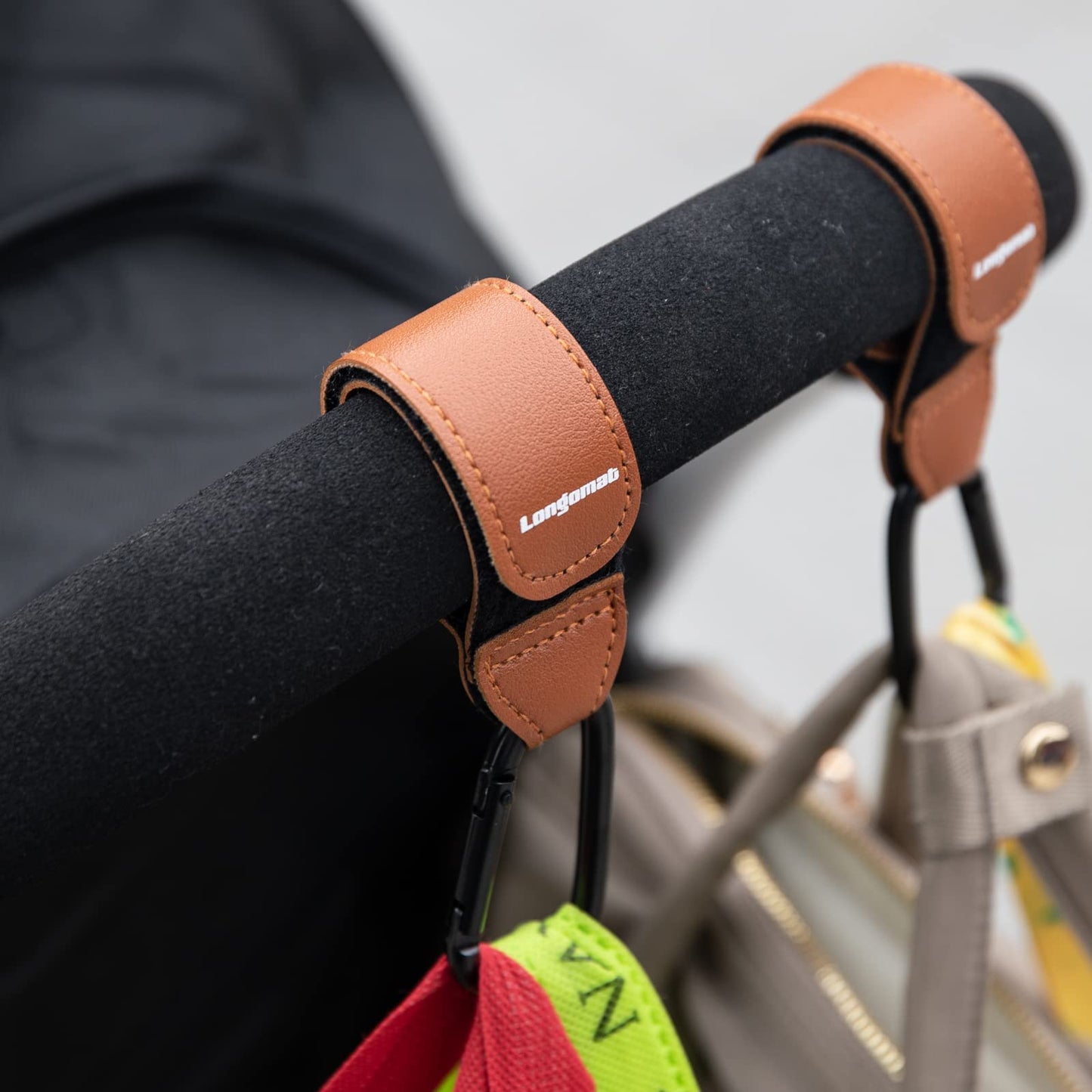 Longomat (4-Pack) Baby Stroller Hooks Clip Or Hanging Diaper Bag Universal Hooks Accessories For Stroller And Car Or Shopping Ca