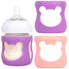 100% Silicone Baby Bottle Sleeves For Philips Avent Natural Glass Baby Bottles, Premium Food Grade Silicone Bottle Cover, Cute B
