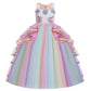 Myrisam Unicorn Costume Princess Birthday Pageant Party Dance Performance Carnival Long Maxi Tulle Fancy Dress Up Outfits Multic