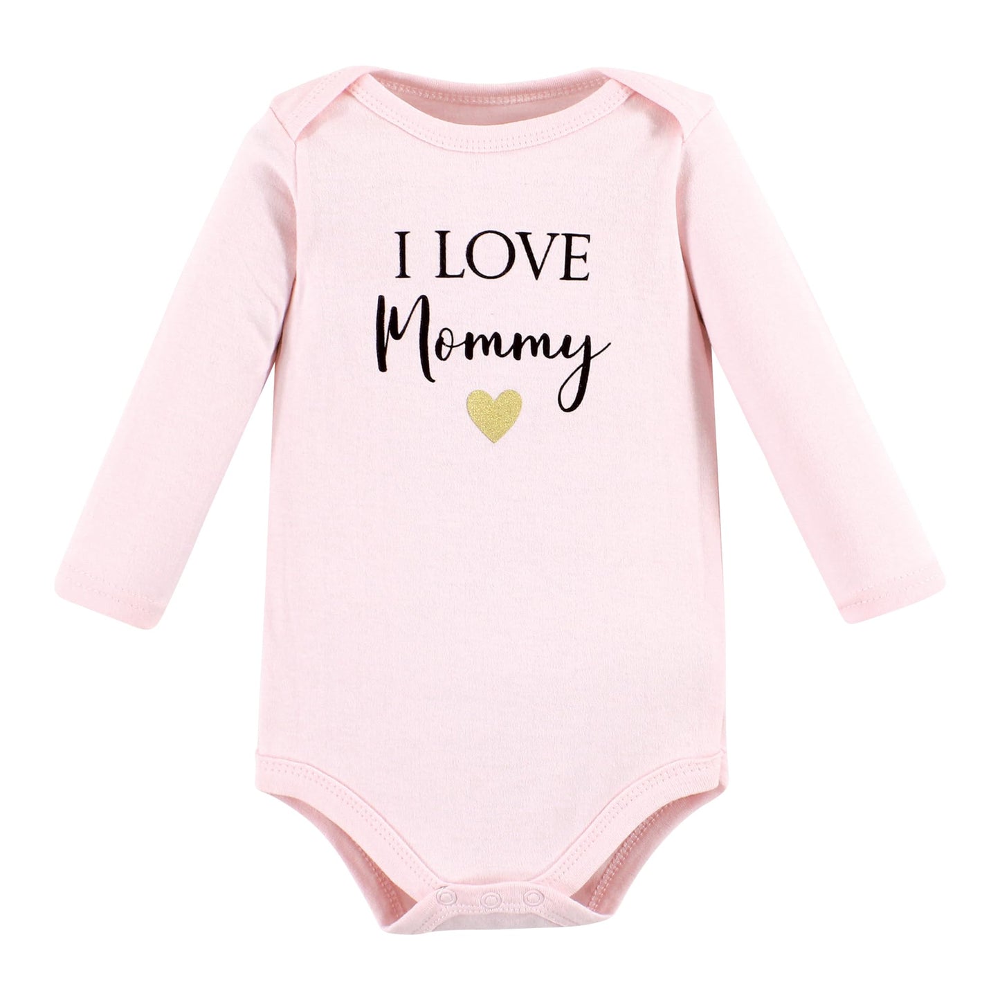 Hudson Baby Unisex Baby Cotton Long-Sleeve Bodysuits, Girl Mommy, 12-18 Months