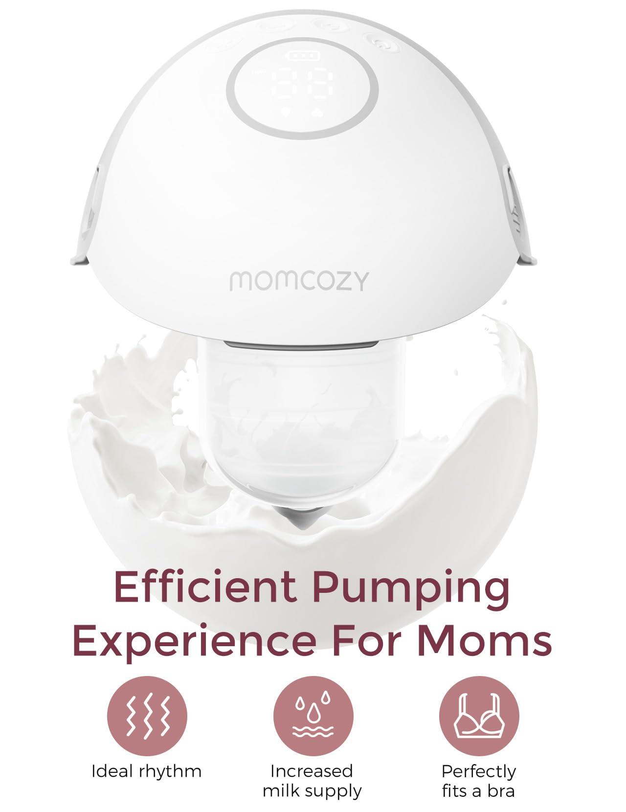 Momcozy Breast Pump Hands Free Mobile Style | M6, Wearable Breastfeeding Pump Ideal Rhythm For More Milk, Doublefit Flange More
