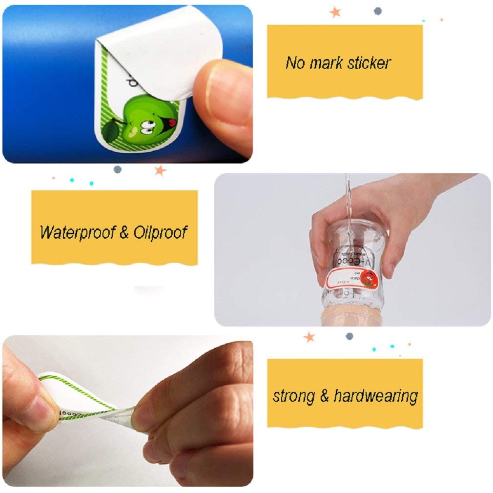 200Pcs Bottle Labels Animals Name And Date Label For Daycare Or Kitchen, Self-Laminating Waterproof Labels Sticker For Bottle, J