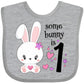 Inktastic Somebunny Is One- First Birthday Bunny Baby Bib Heather Grey 34331