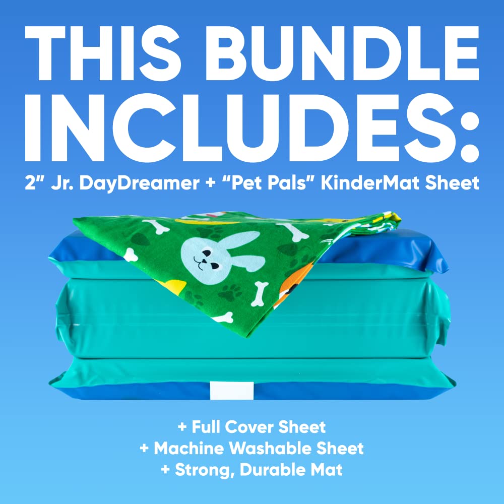 Kindermat 2' Jr. Daydreamer And Full Nap Mat Washable Cover - New Pet Pals Designs- Regular, 47' X 22', Great For Daycare & F