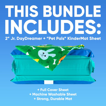 Kindermat 2' Jr. Daydreamer And Full Nap Mat Washable Cover - New Pet Pals Designs- Regular, 47' X 22', Great For Daycare & F