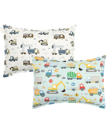 ALVABABY Toddler Pillowcases 2 Pack Organic Cotton Fit 13x 18 or 12x16 Kids Pillow Cover Envelope for Girl Boy Travel(Pillowcase
