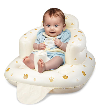 Josen Inflatable Baby Seat For Babies 3 Months & Up, Baby Floor Seats Learn To Sit Up, Portable Infant Feeding Shower Chair, Blo