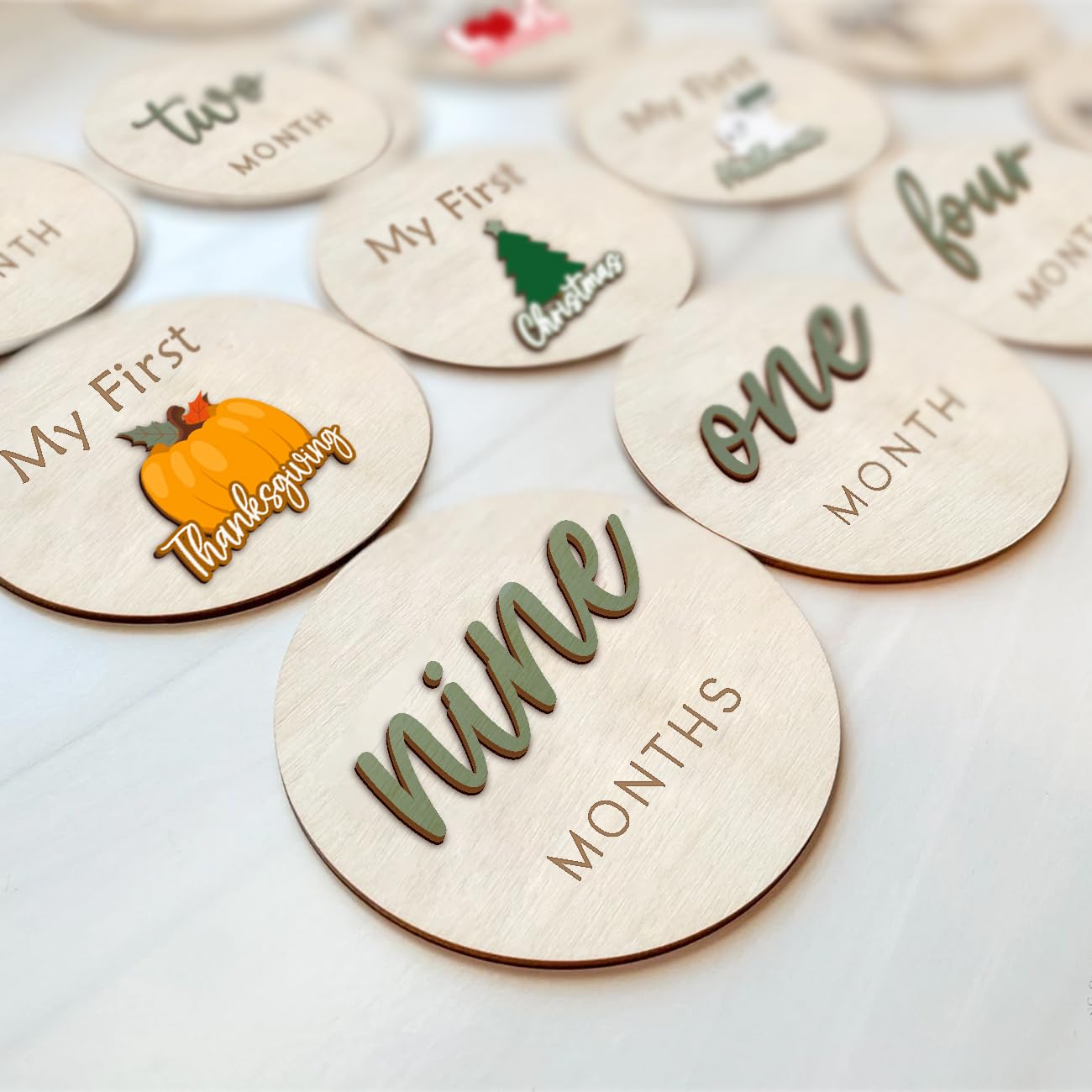 Monthly Baby Milestone Maker Discs, Baby Milestone Signs for Newborn Baby, Hello World Newborn Sign for Baby Girl & Boy, Baby An