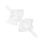 Wee Ones Girls' Extra Small Scalloped Edge Grosgrain Bowtie on Matching Elastic Band, White, 2