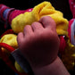 Baby Sensory, Security & Teething Closed Ribbon Tag Lovey Blanket with Minky Dot Fabric: 14   X18    (Firefighter)