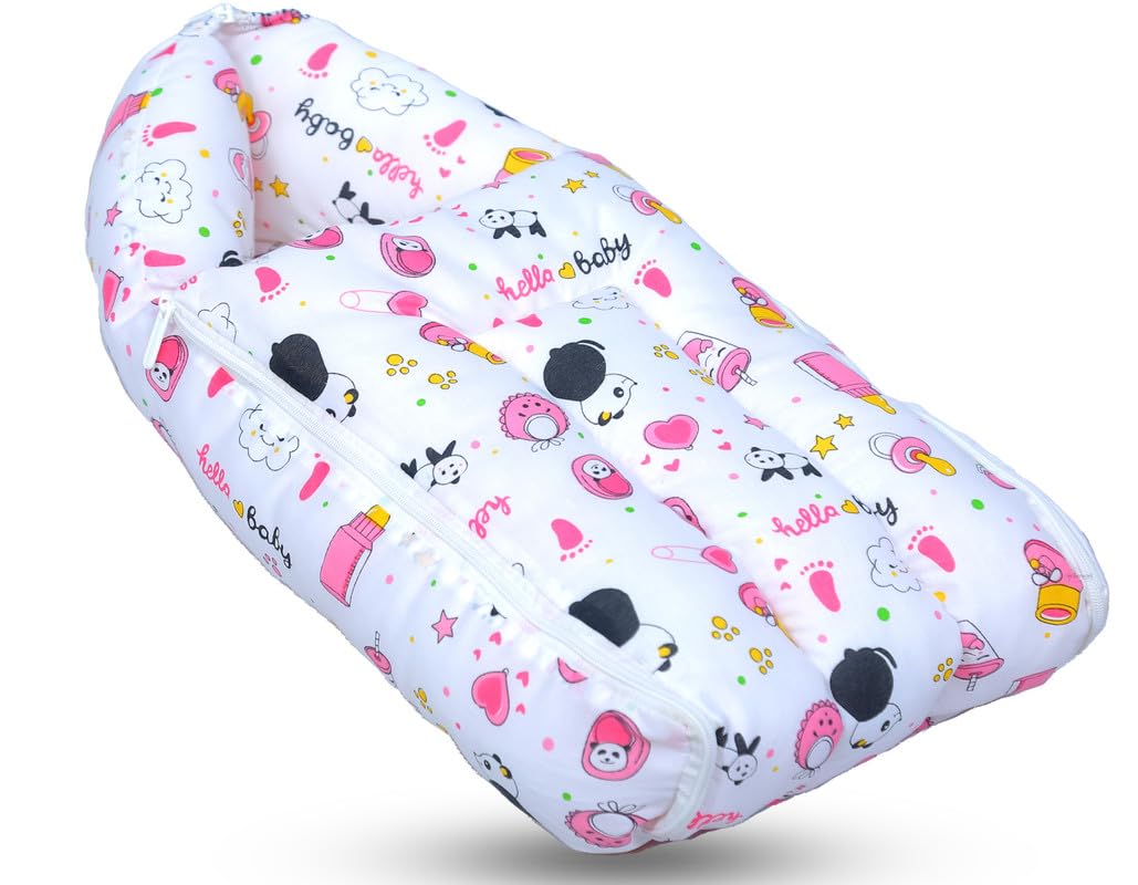 Infans Mini Baby Bed, Sleeping Bag & Carry Nest Cotton|3 In 1 Convertible Portable BassinetNest|Unisex New Born Sleeping Bed Fo