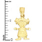 10K Solid Gold Newborn Girl Pendant, Young Child Jewelry, Baby Shower Gifts For New Moms