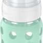 Lifefactory 8-Ounce Wide Neck Glass Baby Bottle With Protective Silicone Sleeve And Stage 2 Nipple, Mint (Lg2211Wmi4)