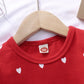 Gliglittr Toddler Baby Girls Clothes Set Valentine'S Day Heart Print Long Sleeve Ruffle T-Shirt+Pants Kids 2Pcs Outfits (Red, 18