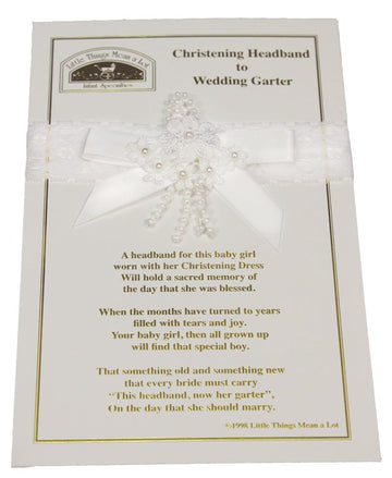 Little Things Mean A Lot Christening Headband to Wedding Garter