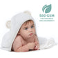 Miniboo Baby Hooded Towel - Ultra-Soft And Absorbent Rayon From Bamboo Baby Towels For Newborn To Toddlers - Hypoallergenic Baby