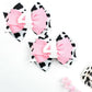 Birthday Hair Clips For Baby Girls - 2Pc Cow Print Bow With White Number Hair Clips For 4Th Birthday Baby Bow Party Decorations