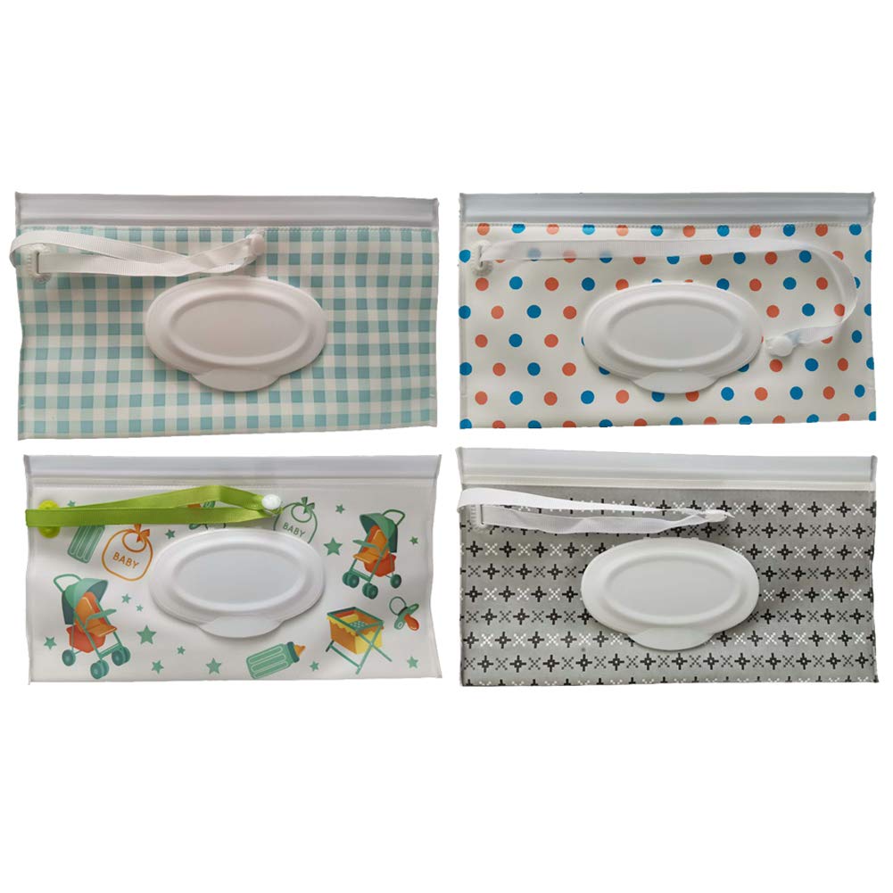Reusable Eco Friendly Durable Portable Wet Wipe Pouch,Travel Wipes Dispenser Travel Wipes Bag Wipe Pouches Baby Wet Wipe Cases S