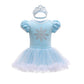 Baby Girls Princess Elsa Costume for Infant Romper Onesie Babysuit Birthday Christmas Halloween with Headband 0-3Months(E23-60)