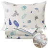 Joyreap 4 Piece Cotton Toddler Bedding Set For Kids Boys N Girls, Ocean Style Starfish Whale Crab Printed, Includes Quilted Comf
