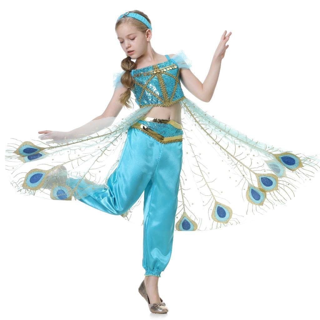 Dressy Daisy Arabian Princess Costume With Headband Halloween Party Fancy Dress Up Belly Dance Wear Outfit For Toddler Girls Siz
