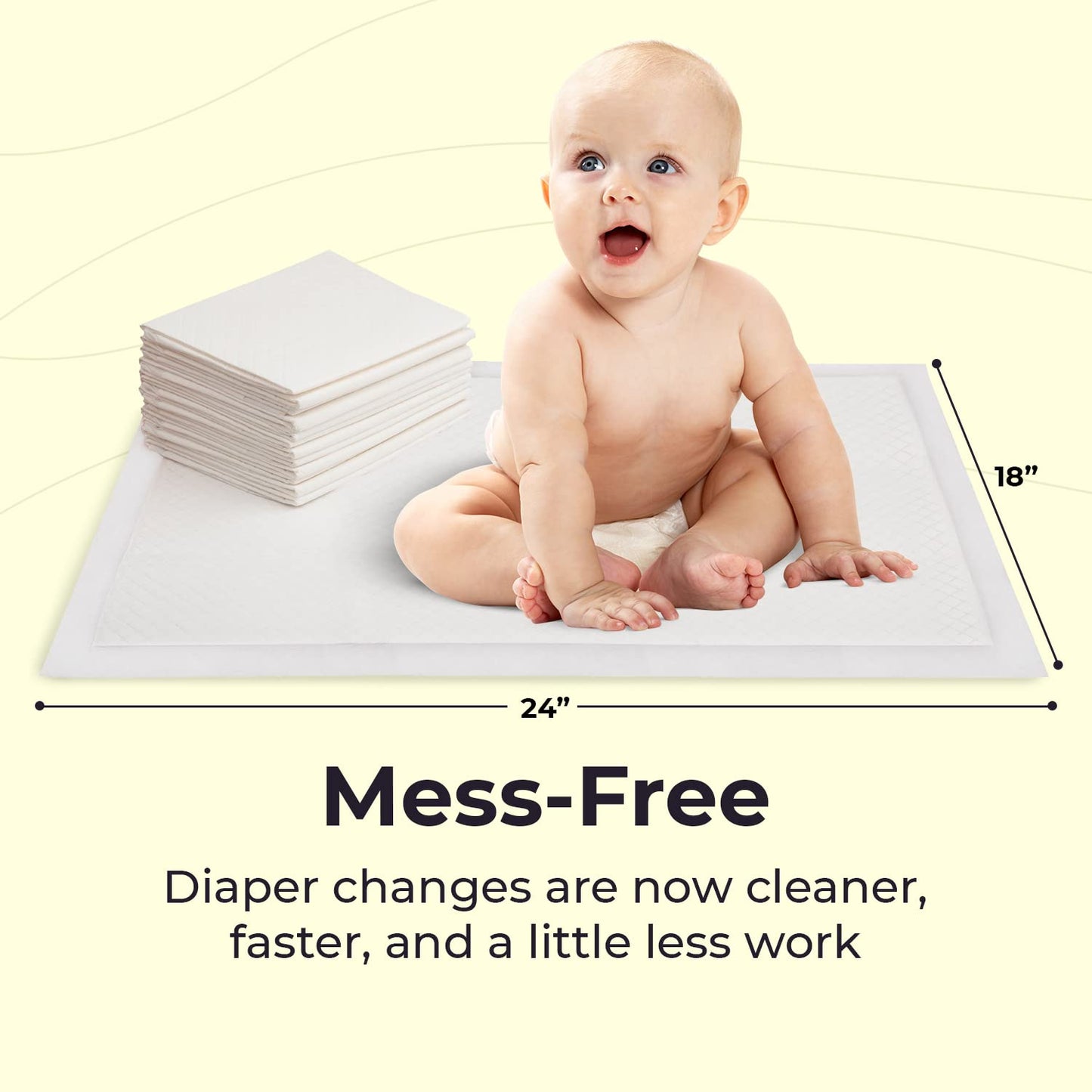 Peekapoo - Disposable Changing Pad Liners (100 Pack) Super Soft, Ultra Absorbent & Waterproof - Covers Any Surface For Mess Free