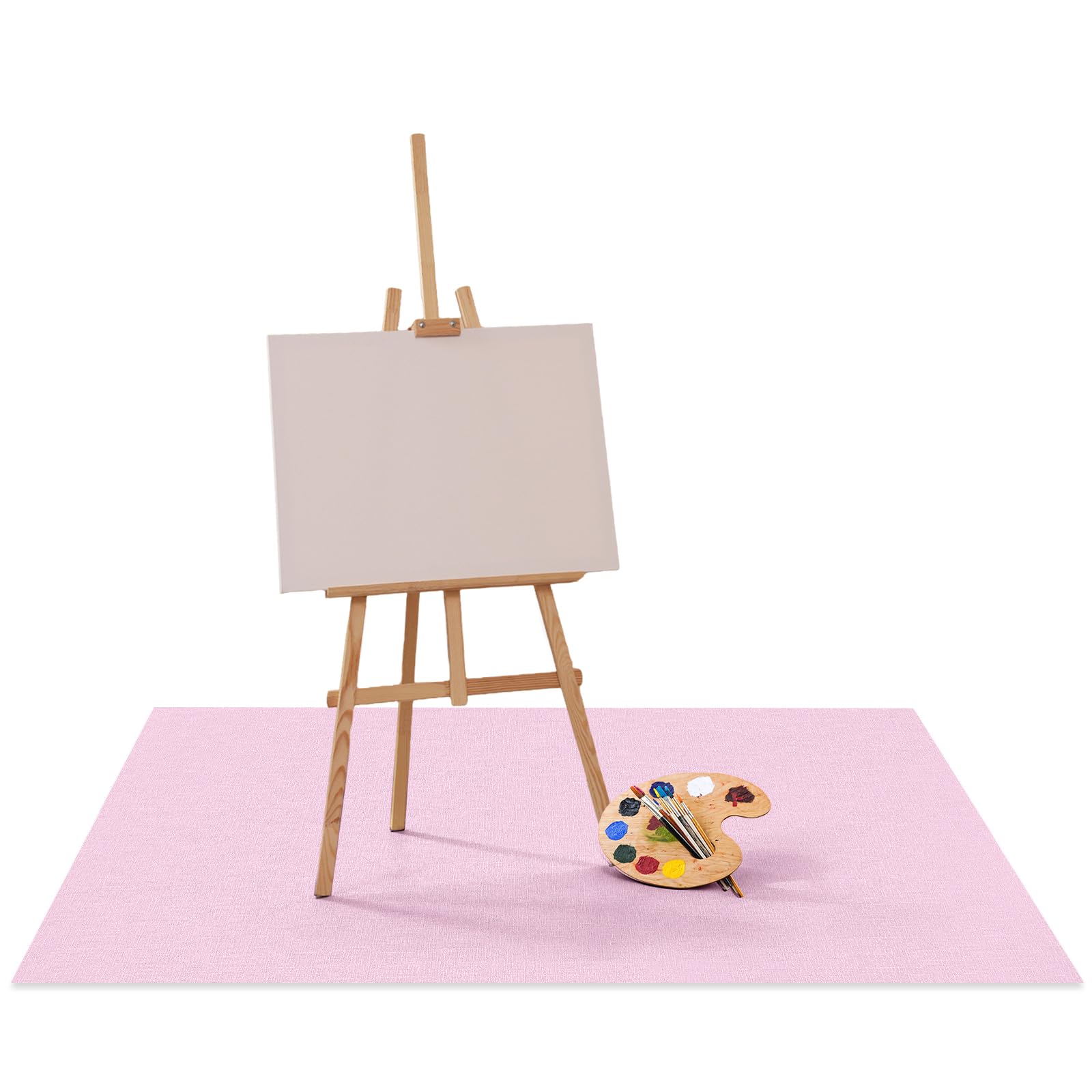 Drydiet 55x55 Inch Extra Large Craft & Painting Floor Mat - Waterproof Non-Slip PVC Art Rug, Floor Protector for Easel Painting 