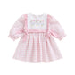 Toddler Baby Girl Fall Outfits Silly Goose Smocked Dress Long Sleeve Birthday Girl Dress Cute Smash Cake Clothes (Silly Goose Bi