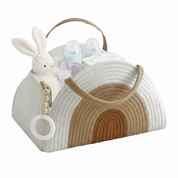 ZIBUYU Cotton Rope Diaper Caddy Organizer Basket