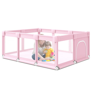 besuhot Baby Playpen, Large playpen 74 x 50 inch, Playpen for Babies and Toddlers with Gate, Safety Baby Activity Center for Ind